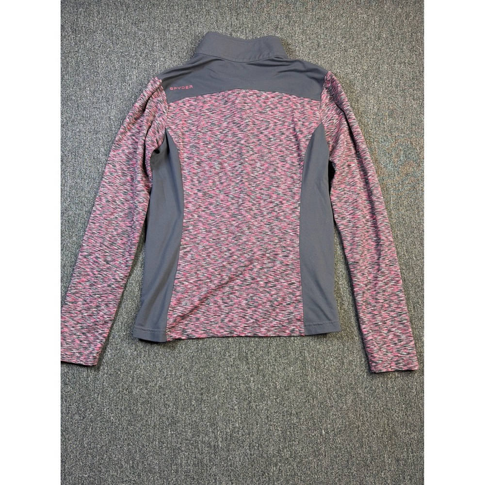 Spyder Womens Pink Space Dye Quarter Zip Pullover Long Sleeve Active Top Size 8 - Picture 6 of 8